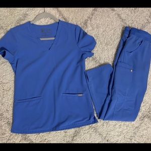 Figs scrubs in ceil blue , petite XS- regular